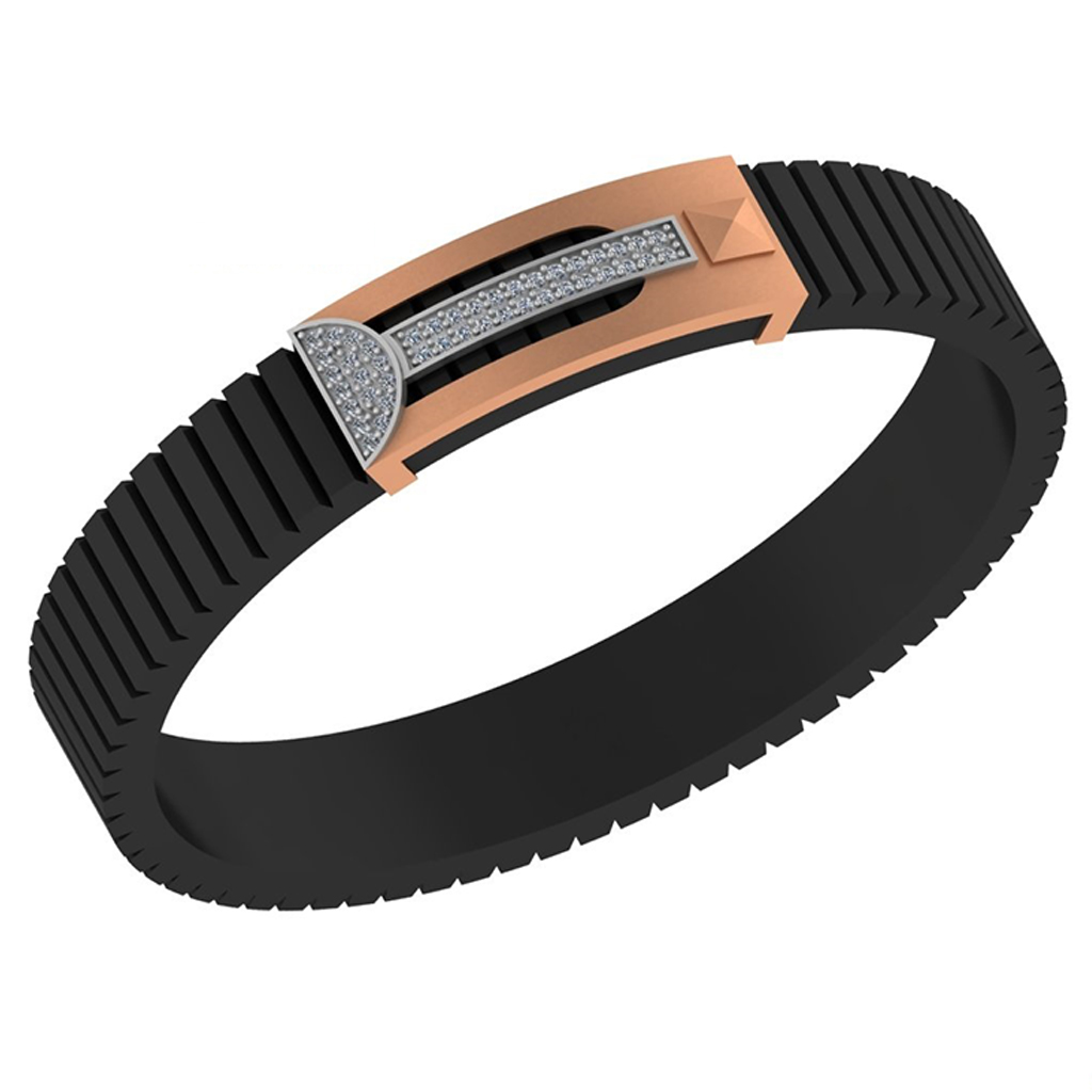 Curved Half-Moon Diamond Men’s Bracelet