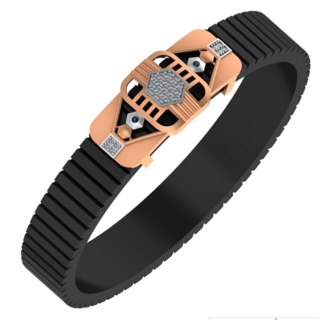 Geometric Multi-Stone Diamond Men’s Bracelet