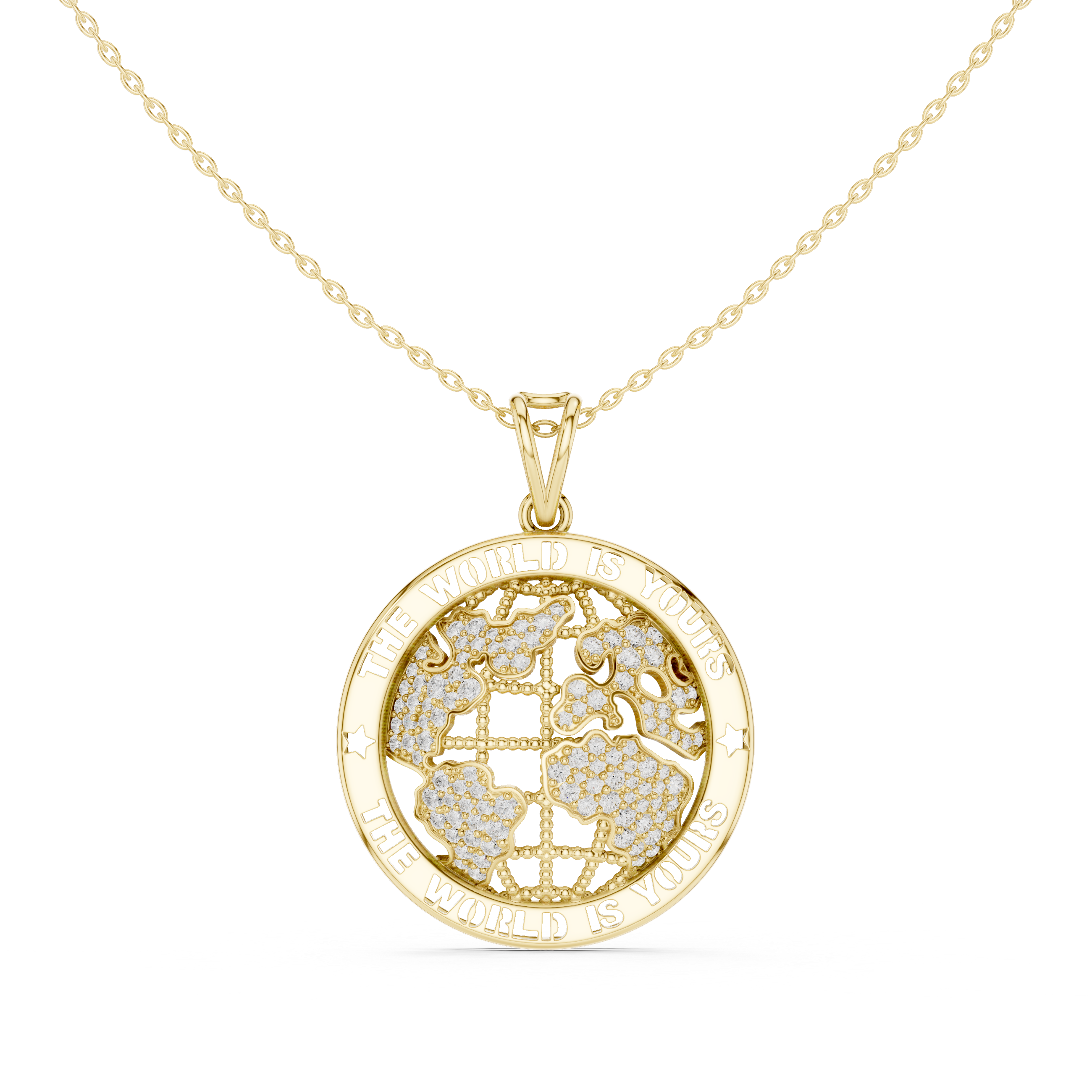 The World Is Yours Diamond Globe Pendant Necklace