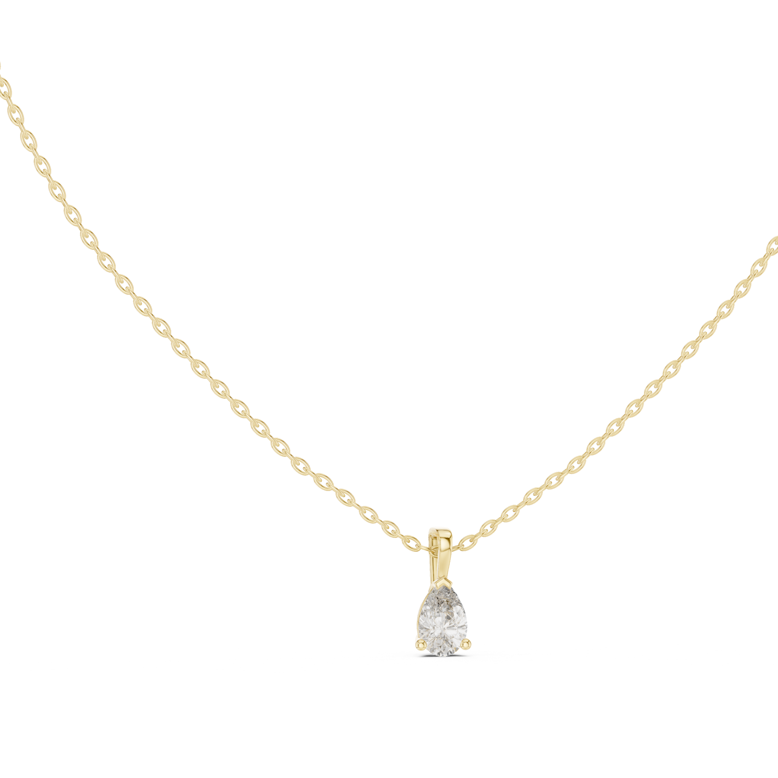 Pure Grace Pear Diamond Pendant Necklace