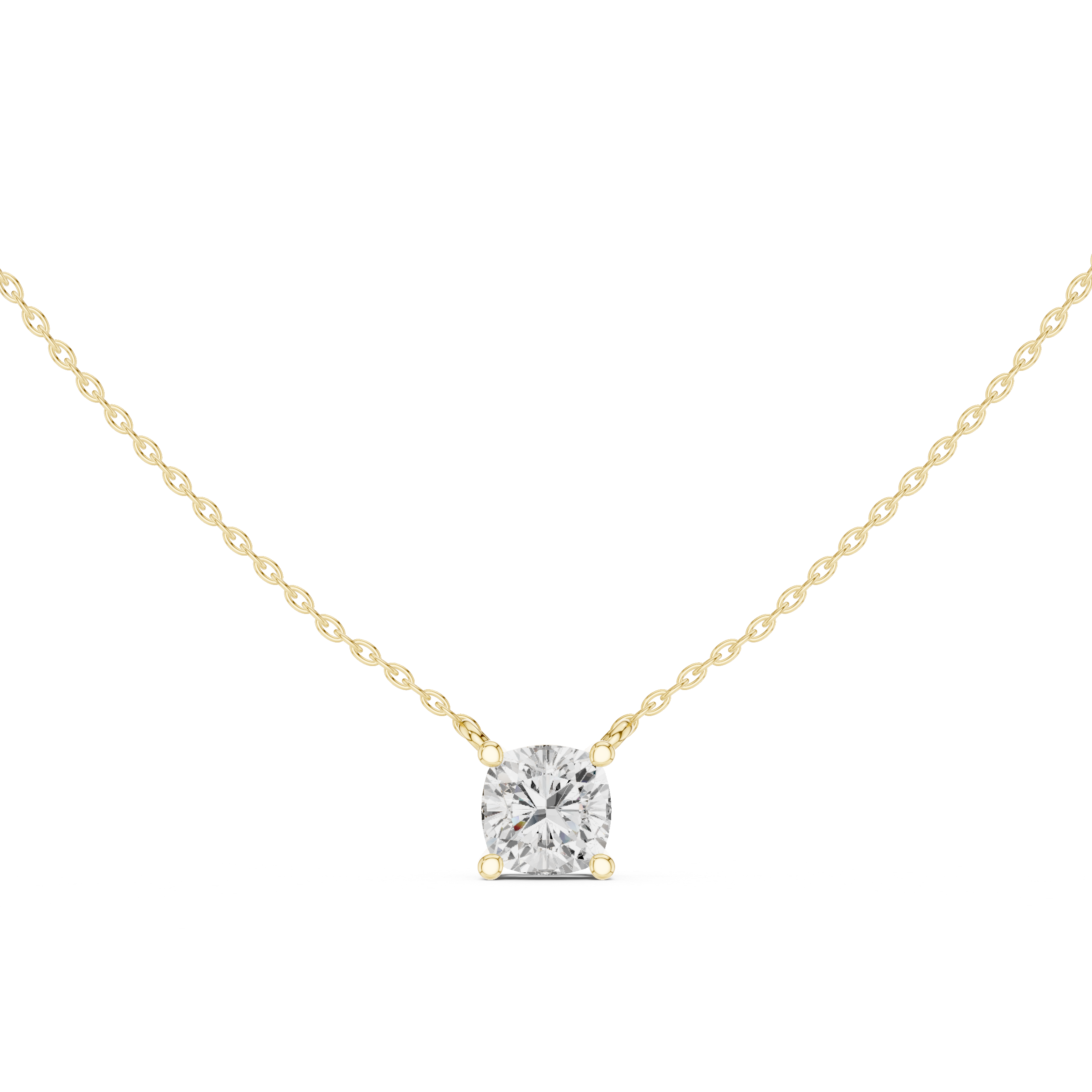 Cushion Brilliance Solitaire Diamond Necklace