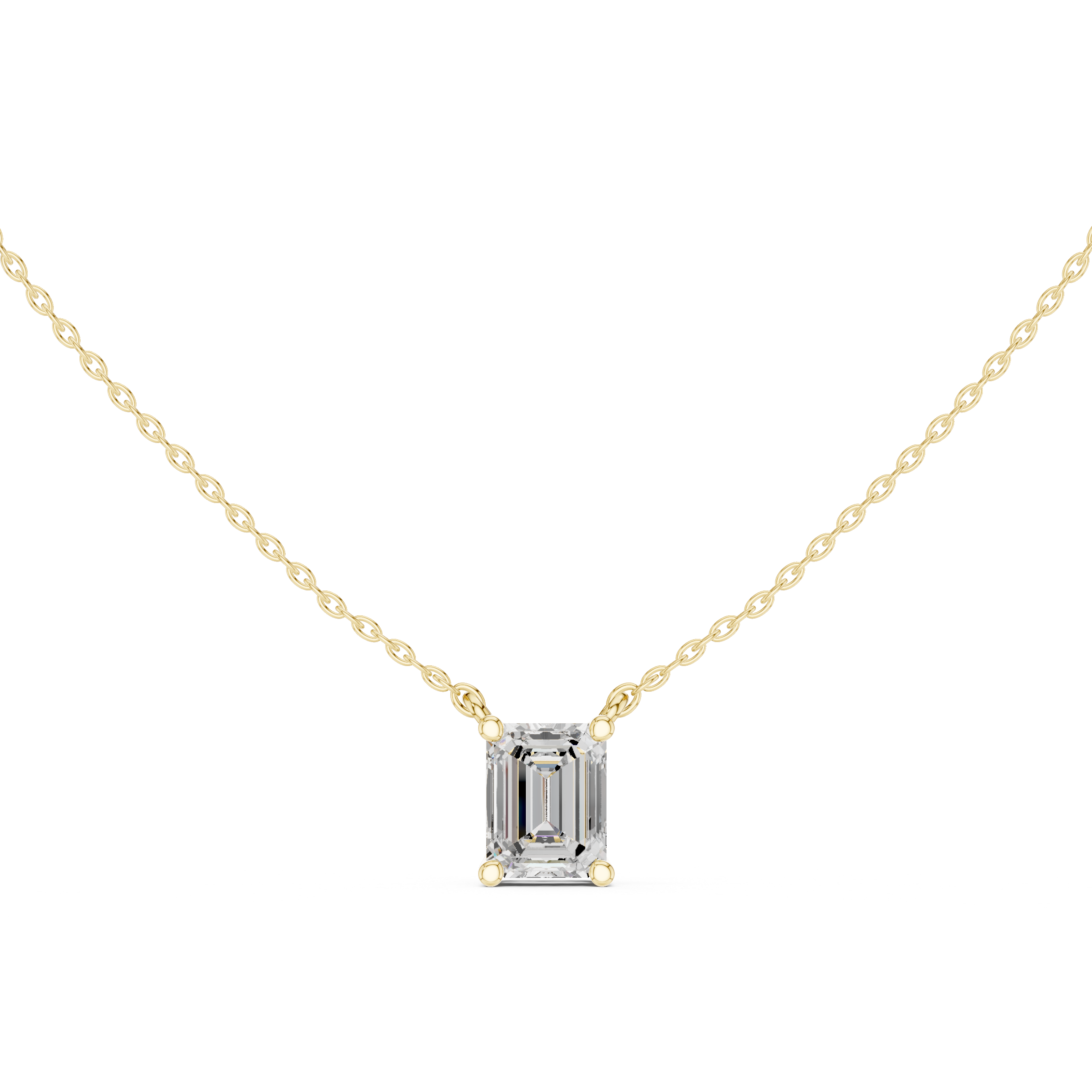 Emerald Grace Solitaire Diamond Necklace