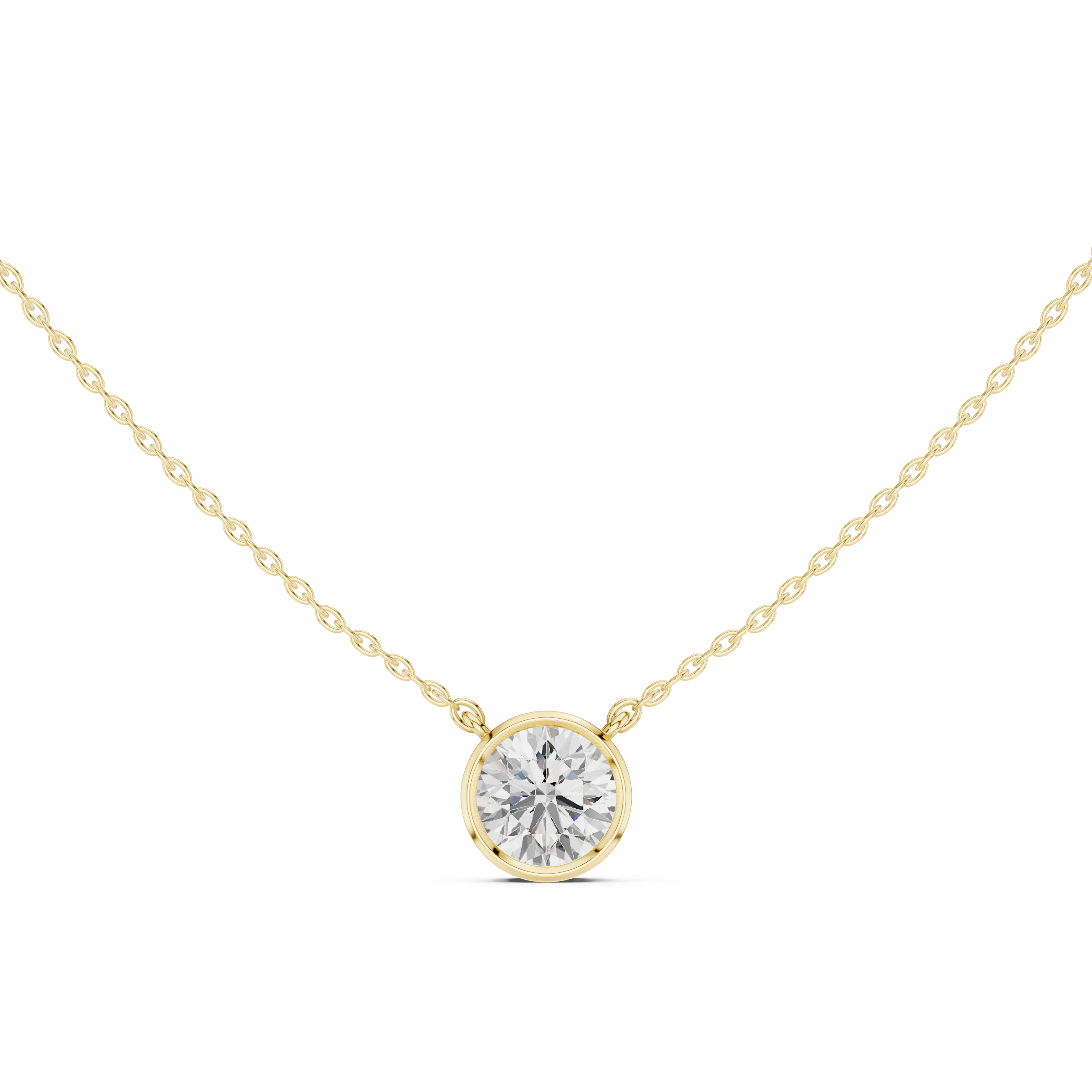 Bezel-Set Round Diamond Solitaire Pendant