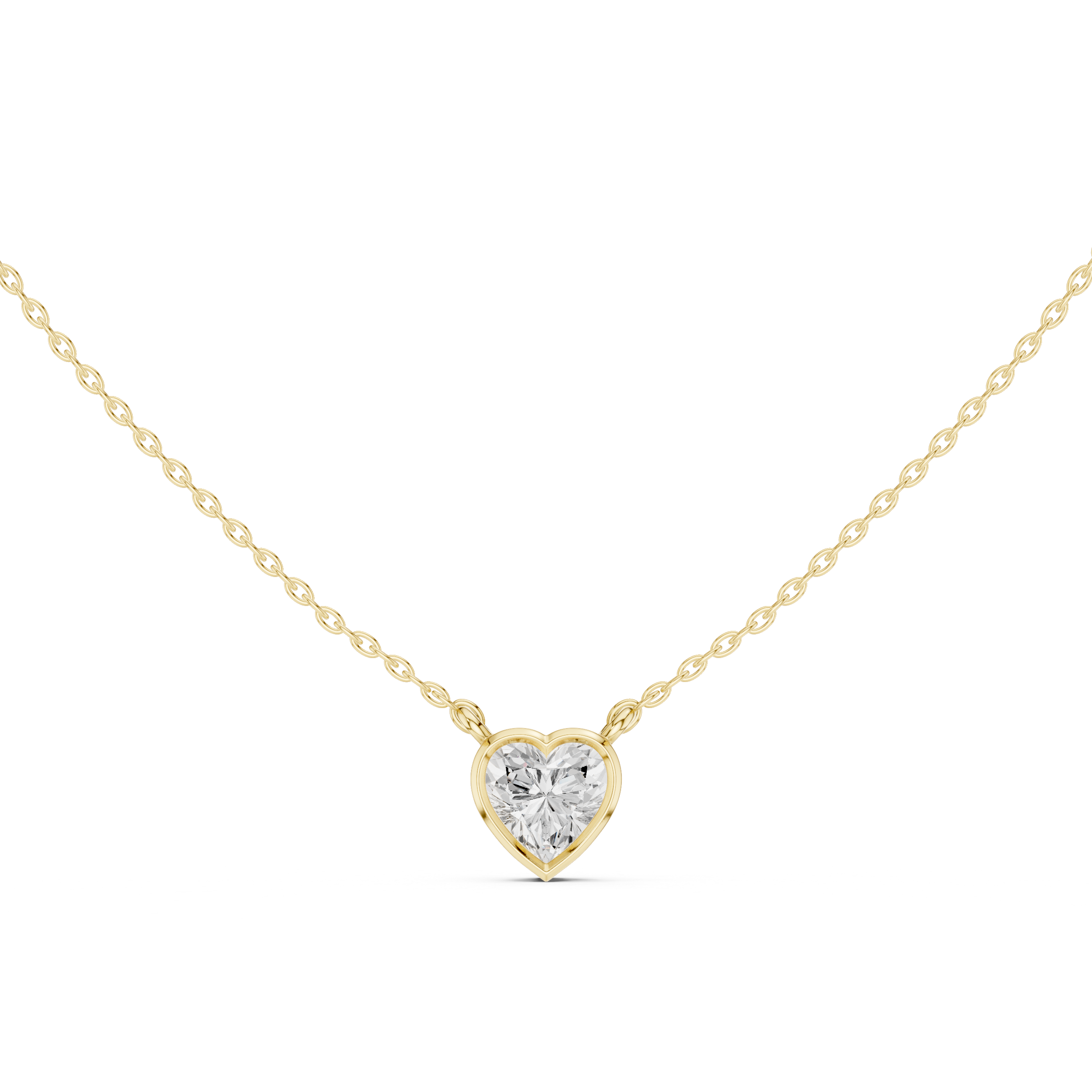 Bezel-Set Heart Diamond Pendant