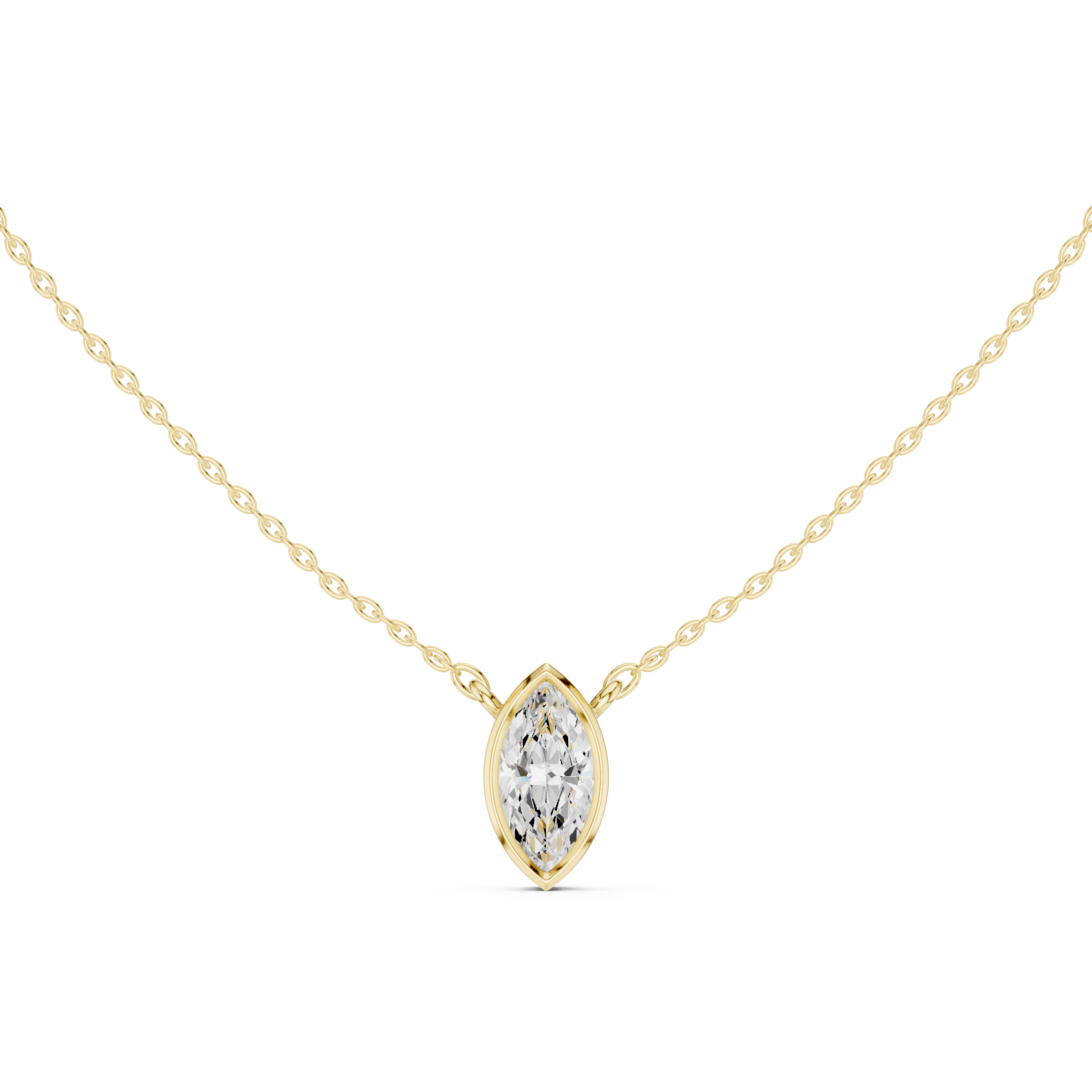 Bezel-Set Marquise Diamond Pendant