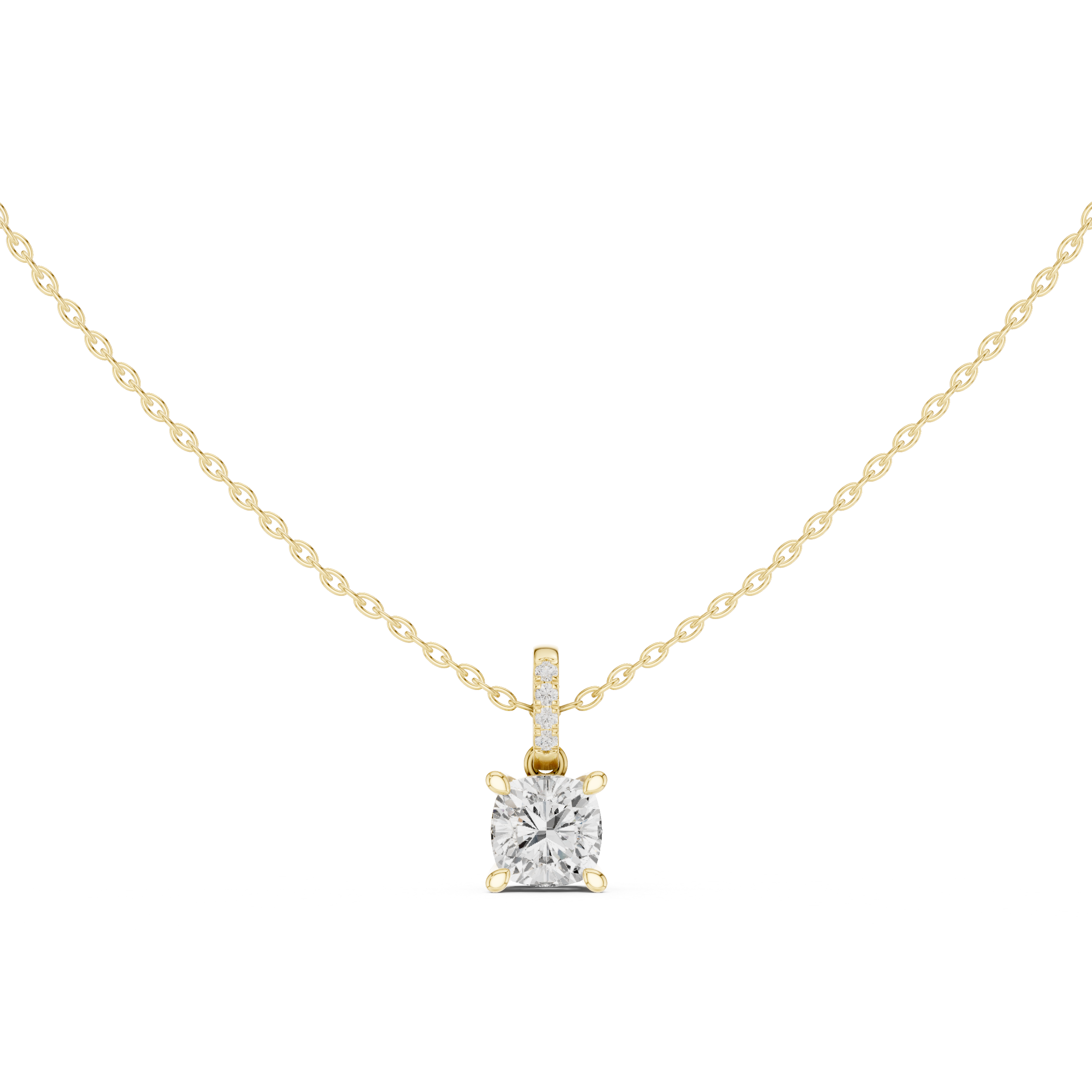 Cushion-Cut Diamond Solitaire Pendant