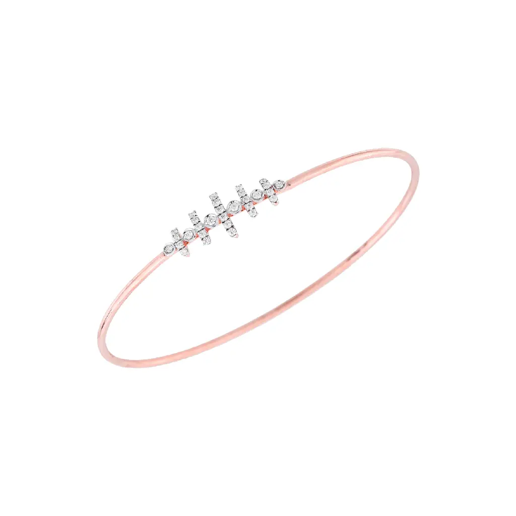 Rose Gold Linear Diamond Bangle