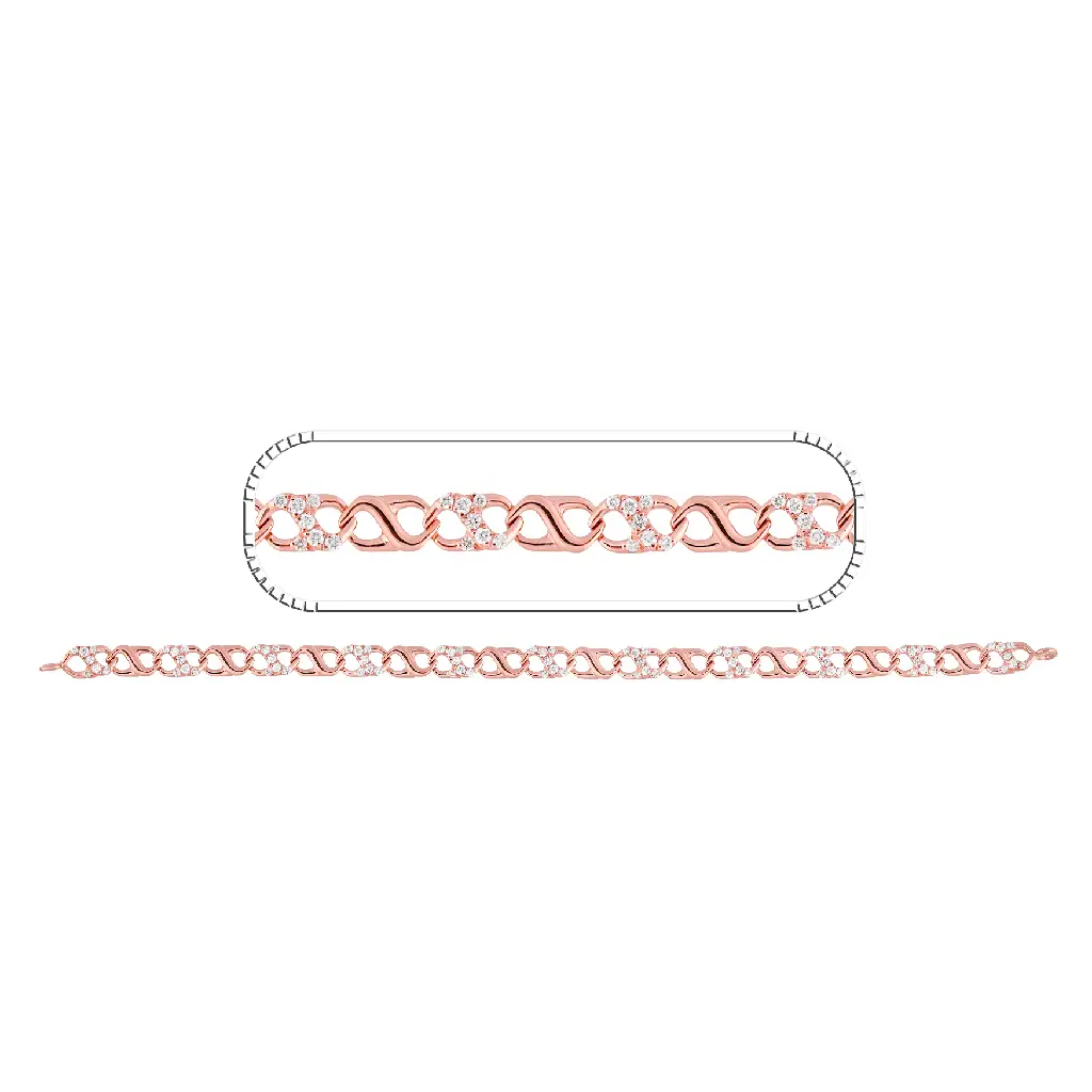 Rose Gold Infinity Link Diamond Bracelet