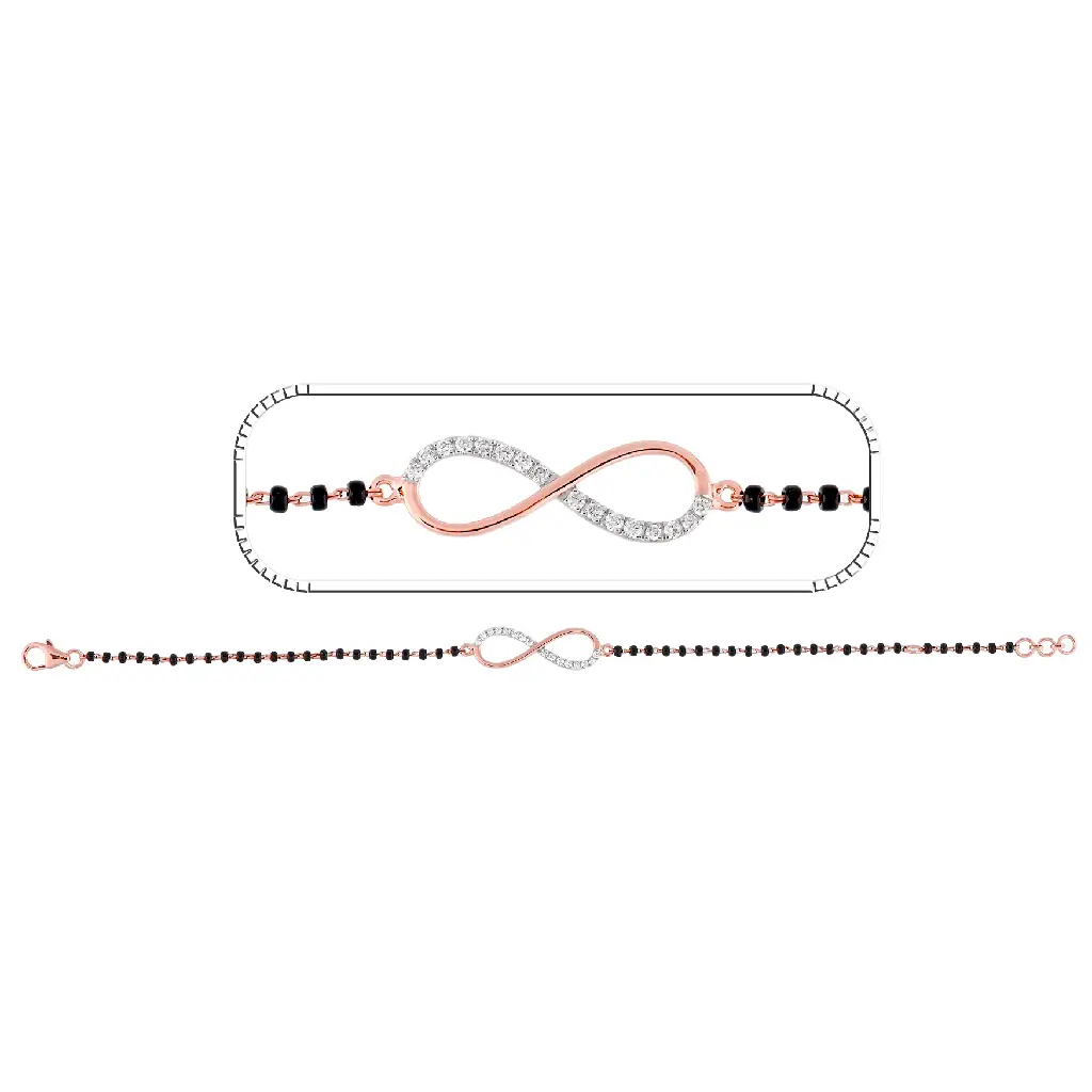 Rose Gold Infinity Diamond Mangalsutra Bracelet