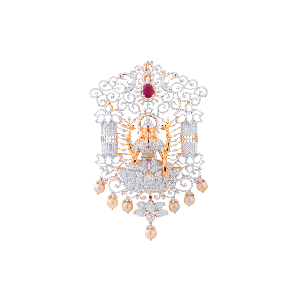 Divine Lakshmi Diamond Temple Pendant
