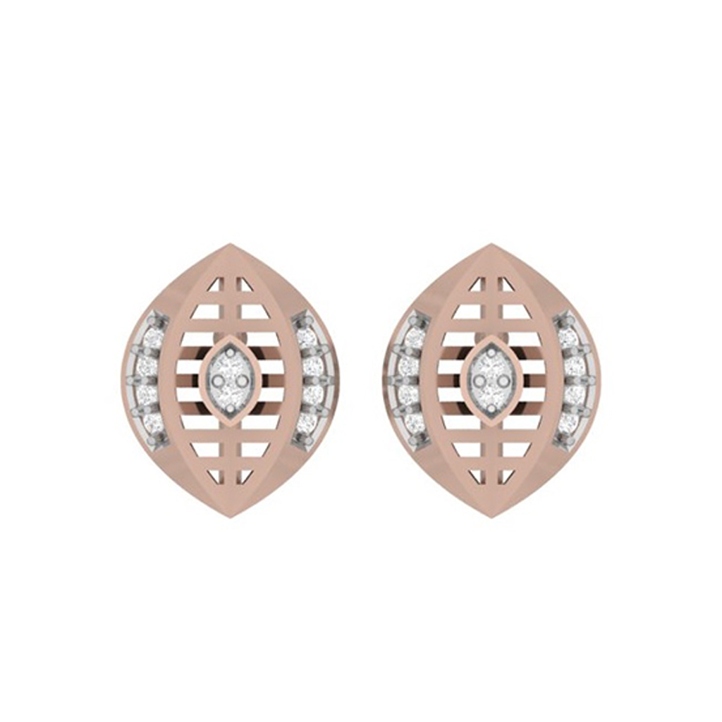 Designer Swirl Diamond Drop Earrings in 18K/22K Gold