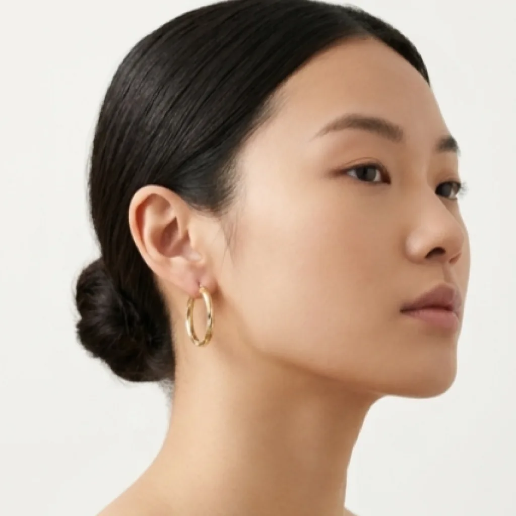 Hollow Gold Earring