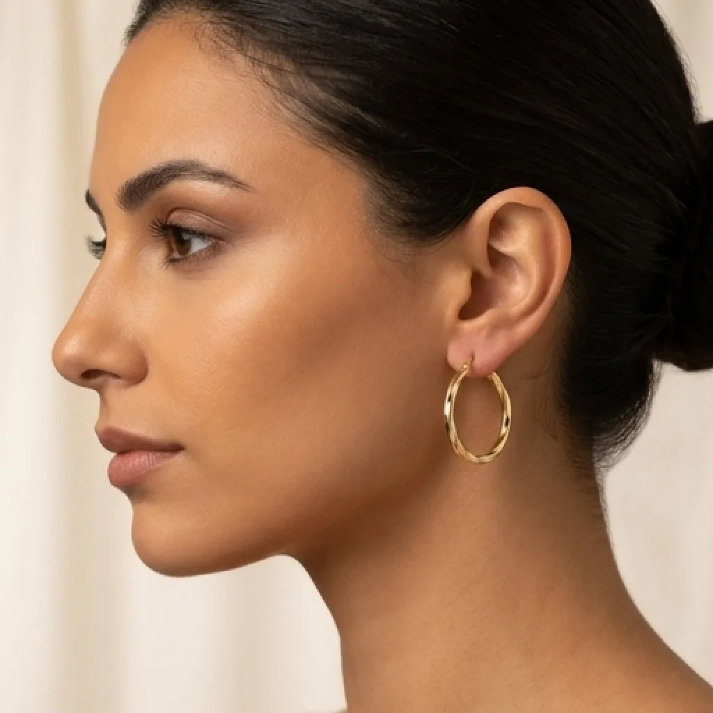 Hollow Gold Earring