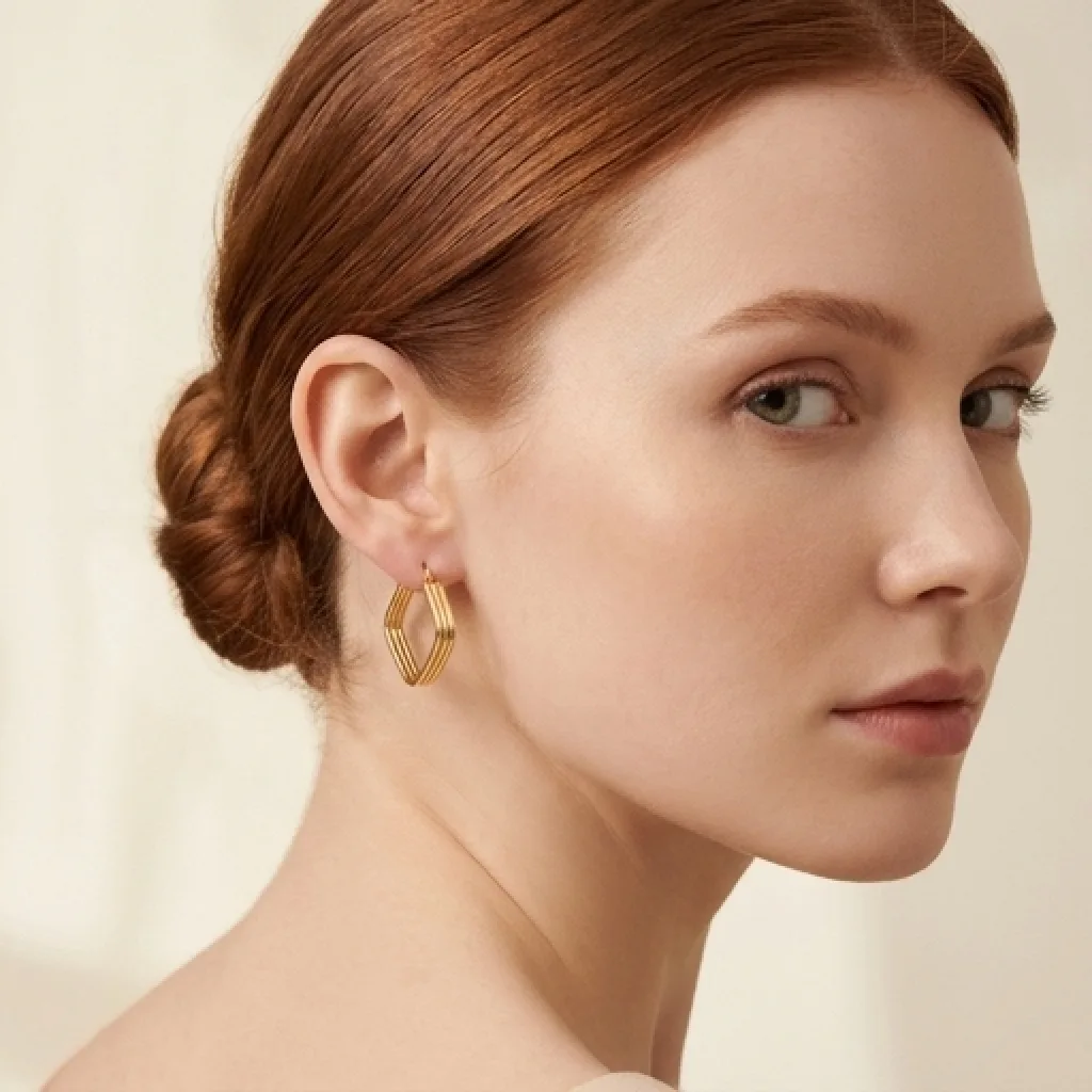 Hollow Gold Earring