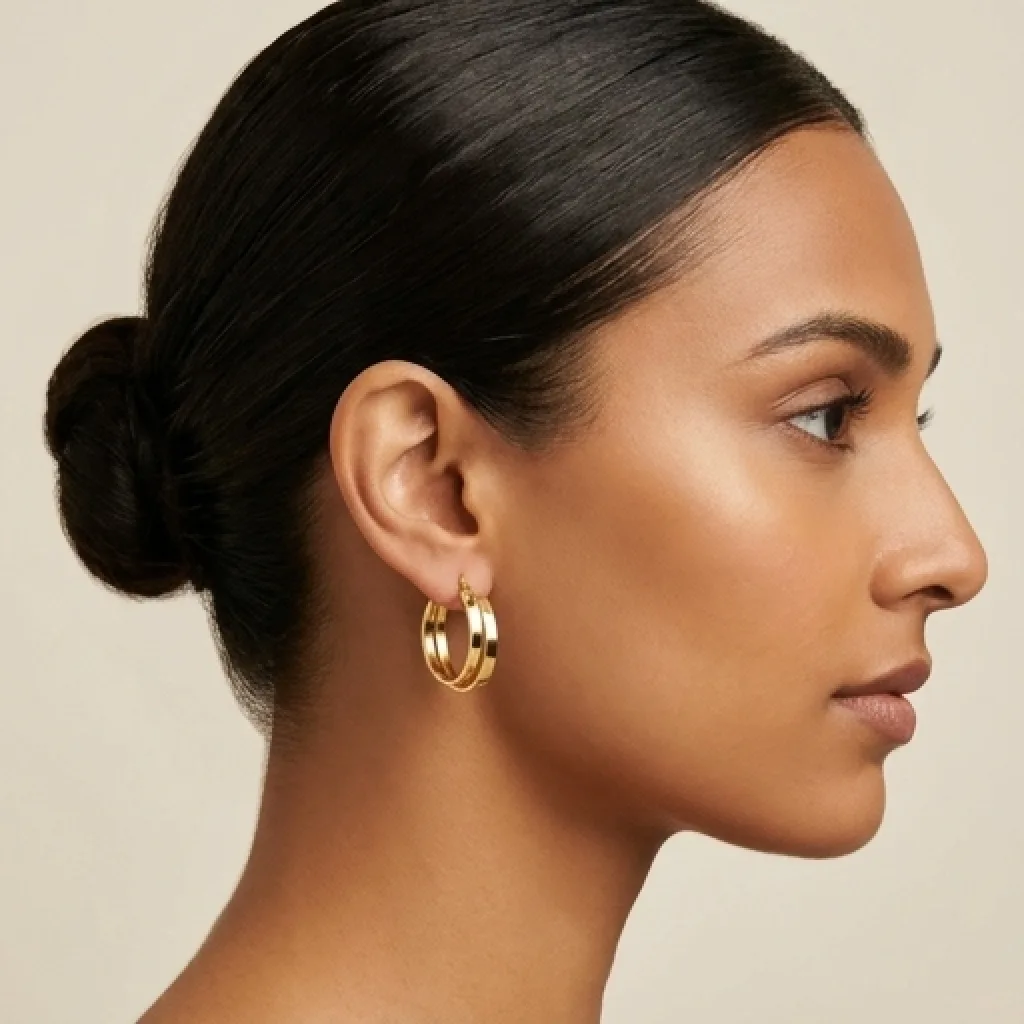 Hollow Gold Earring