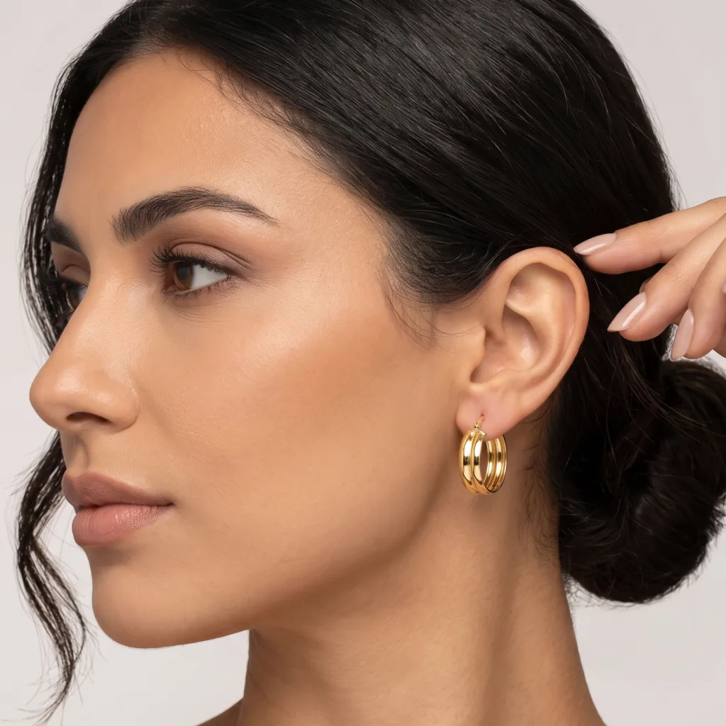 Hollow Gold Earring