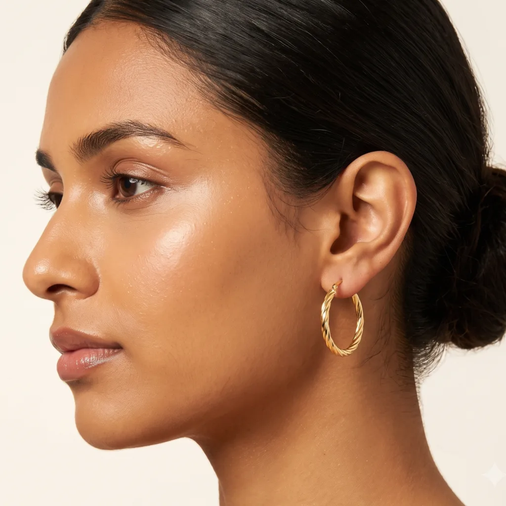 Hollow Gold Earring