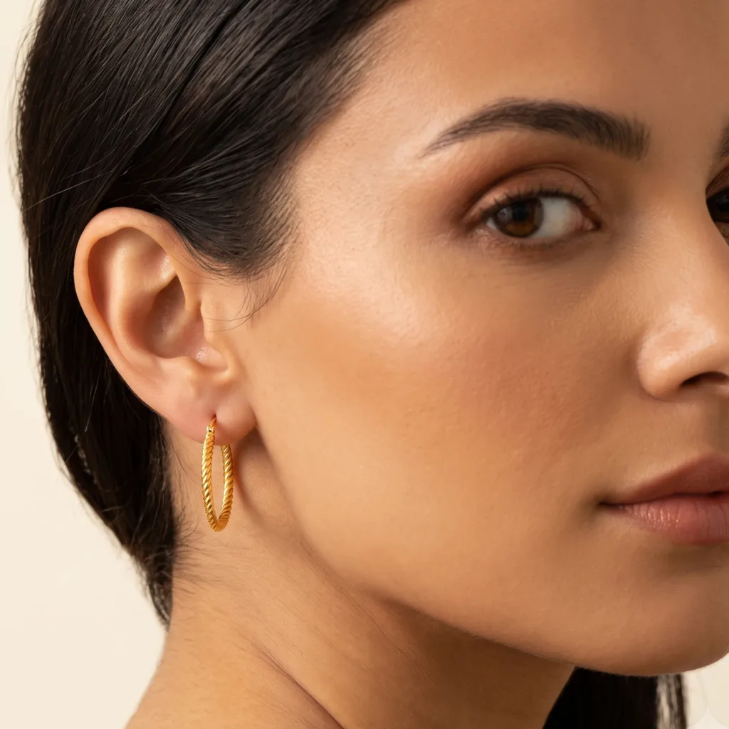 Hollow Gold Earring