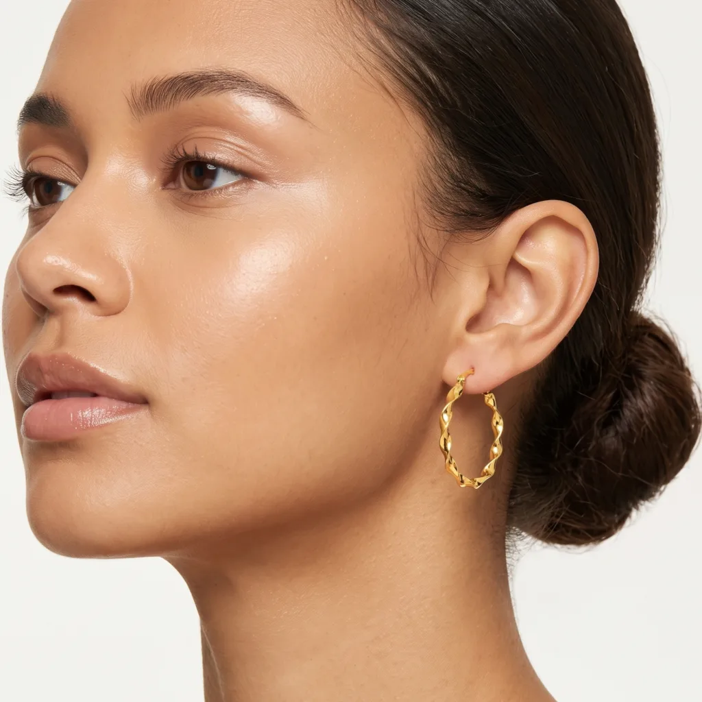 Hollow Gold Earring