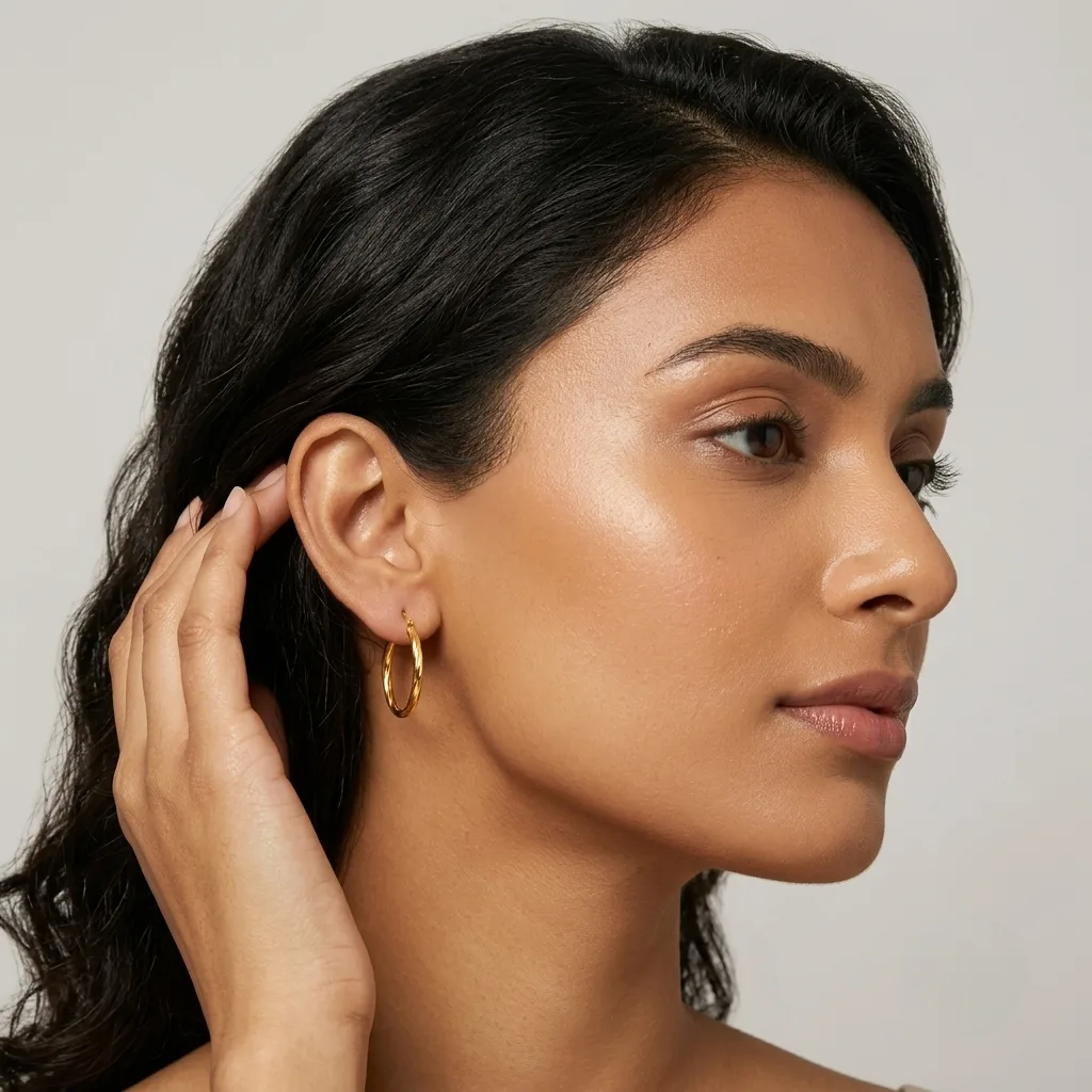 Hollow Gold Earring