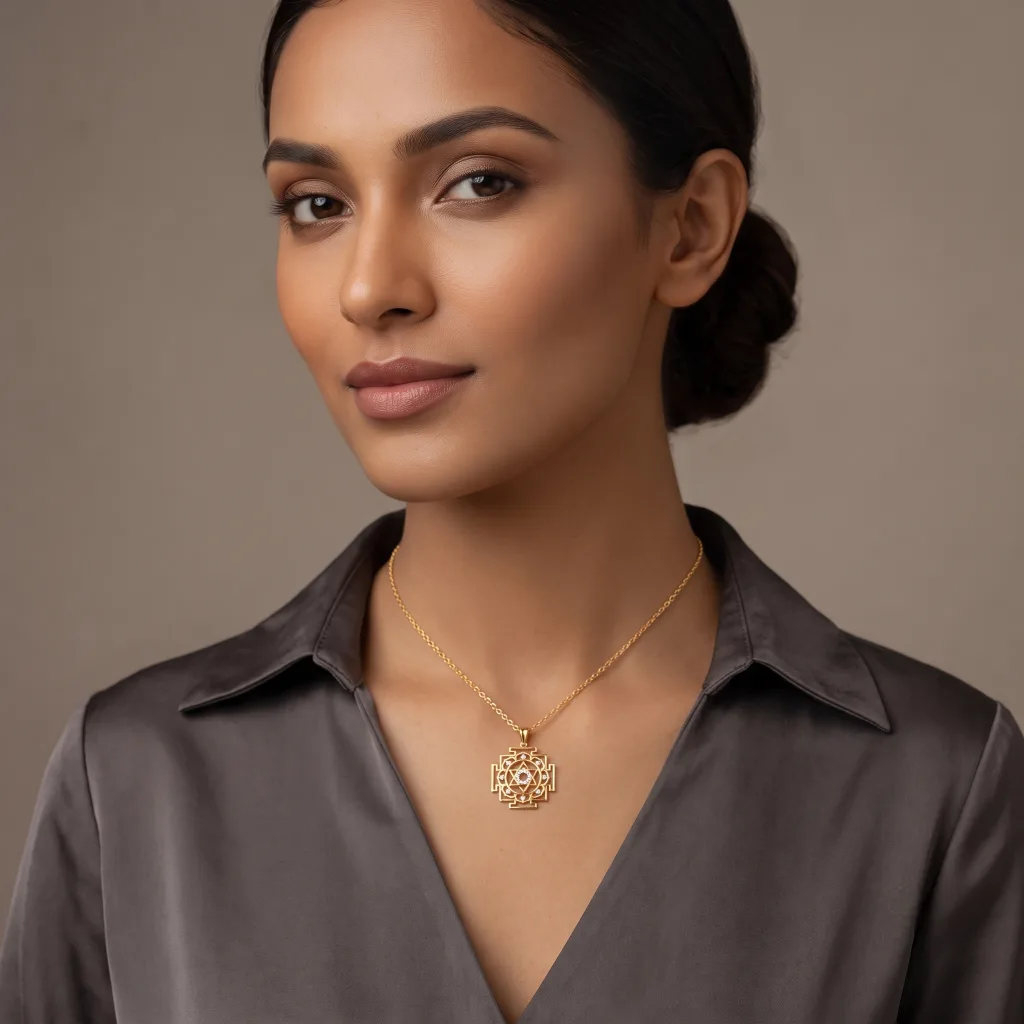 Divine Sri Yantra Diamond Mandala Pendant